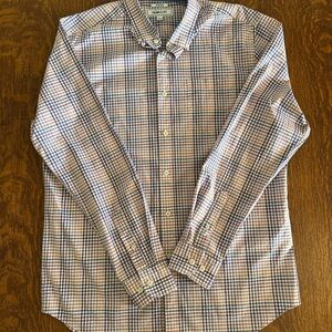 Crown & Ivy Men's Blue and orange Plaid  Large Shirt